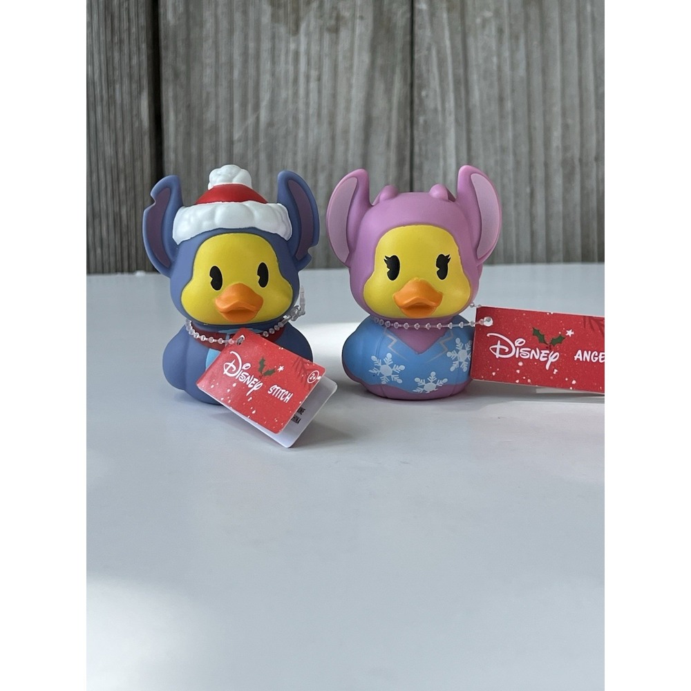 2025 Target Bullseye Disney Christmas Stitch & Angel Rubber Ducks Lilo NEW